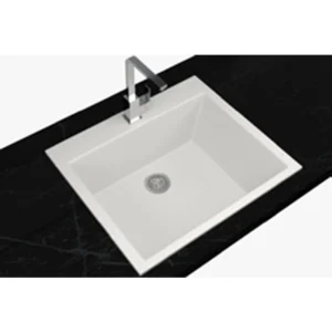 EVIER SG-52B SUR PLAN 56*53 EN FRAGRANIT COULEURS BLANC - NOIR ET GRIS