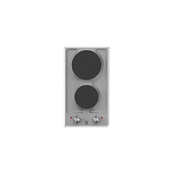 PLAQUE DE CUISSON KF7-A97 2 FEUX ELECTRIQUE EN INOX - CHAPEAUX DE BRULEUR FONTE