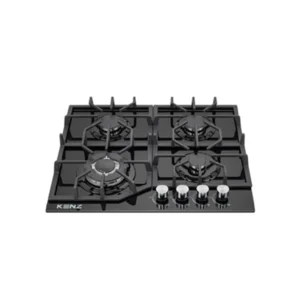 PLAQUE DE CUISSON YZ9481 4 FEUX GAZ EN VERRE NOIR